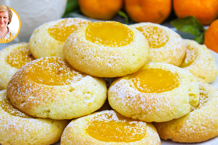 Фото к рецепту: Апельсиновое печенье с кремом