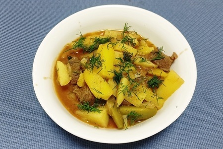 Фото к рецепту: Азу по-татарски - вкусный рецепт готовки в мультиварке