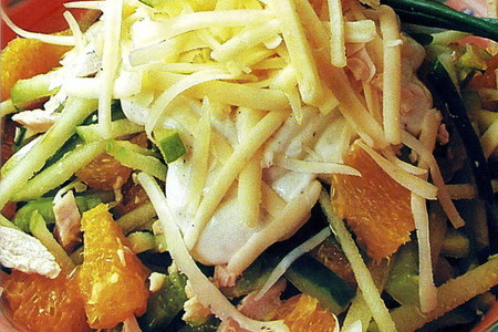 Фото к рецепту: Салат из курицы с апельсинами