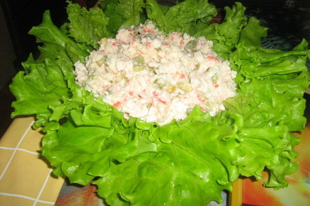Фото к рецепту: Нежный салатик из крабочек :)