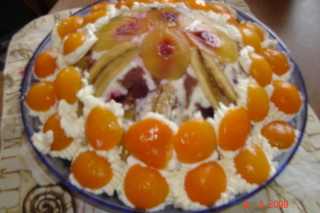 Фото к рецепту: Торт фруктовая горка