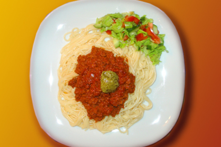 Фото к рецепту: Спагетти аля болонезе