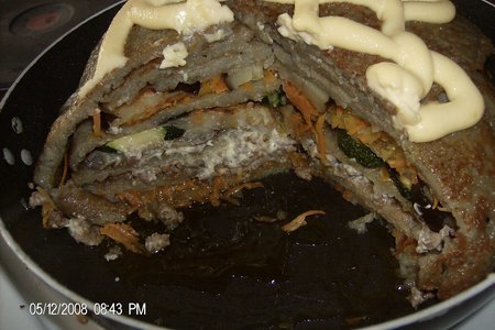 Фото к рецепту: Картофельно-овощиной торт с мясом
