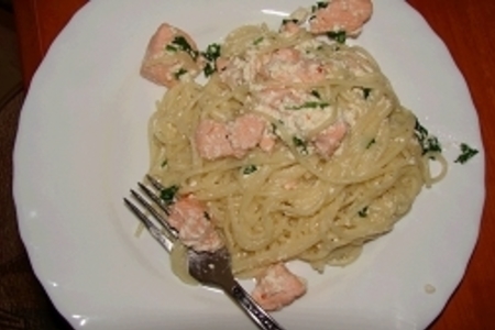 Спагетти с лососем
