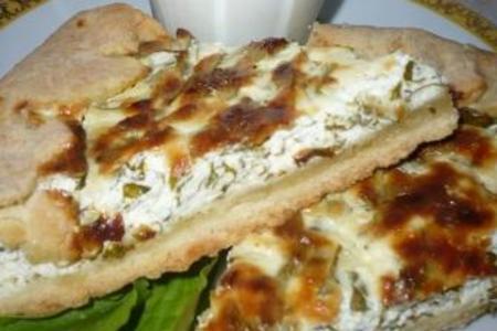 Фото к рецепту: Творожный пирог со щавелем и зеленью