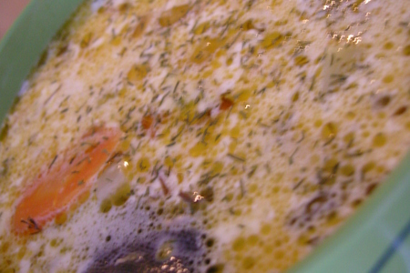 Фото к рецепту: Тайский суп с лососем и кокосом