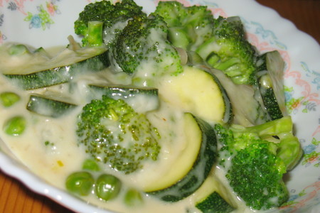 Фото к рецепту: Зеленое овощное рагу в кокосовом соусе