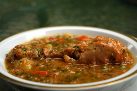 Фото к рецепту: Рисовый суп с курицей