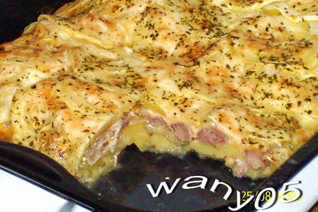 Фото к рецепту: Запеканка с картофелем, свининой, кабачком и сыром