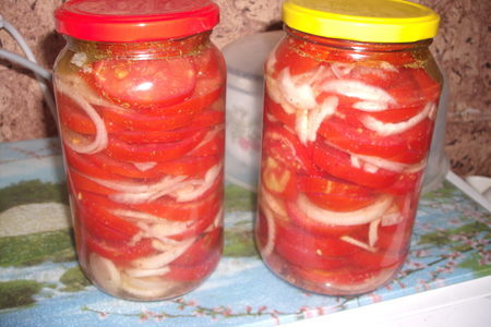 Фото к рецепту: Салат из помидор с луком
