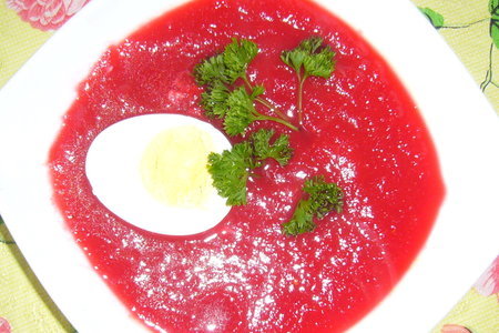 Фото к рецепту: Суп-пюре из овощей. бордовый.