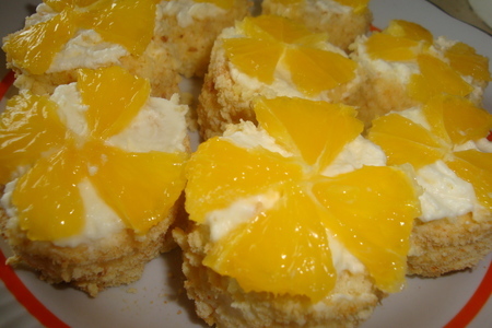 Фото к рецепту: Пирожное "апельсиновое солнце"