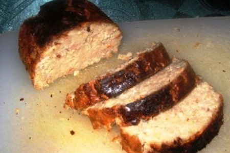 Фото к рецепту: Мясной хлебец с вермишелью быстрого приготовления