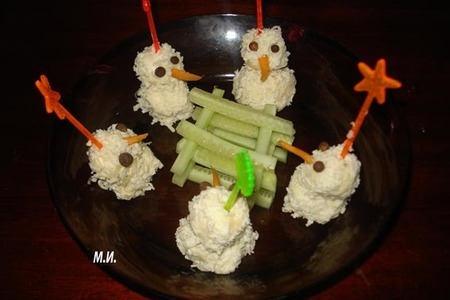 Фото к рецепту: Закуска снеговики