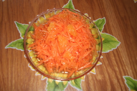 Фото к рецепту: Морковный салат с мандарином   .