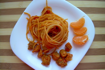 Фото к рецепту: Спагетти с курочкой