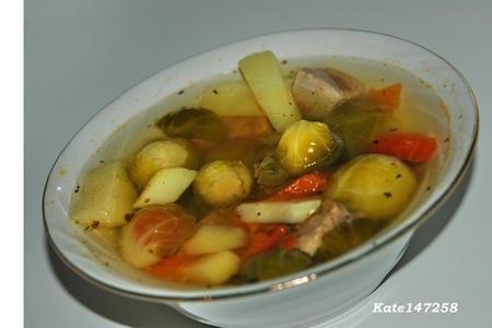 Фото к рецепту: Суп из брюссельской капусты с мясом.