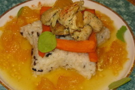 Фото к рецепту: Пьяный кролик с мандариновым соусом