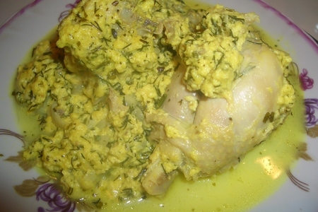 Фото к рецепту: Курица в молоке с сыром