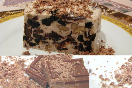 Фото к рецепту: Десерт с черносливом и орехами