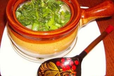 Фото к рецепту: Уха по-татарски в горшочках