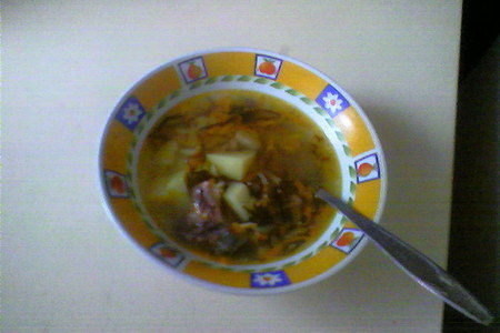 Суп из рыбных консервов с морской капустой