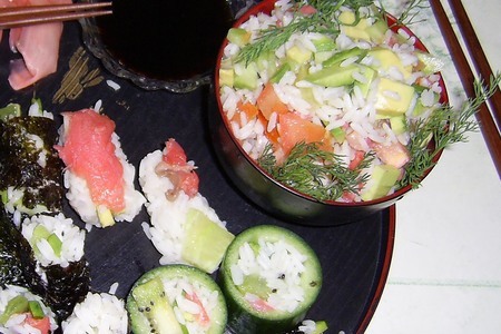 Фото к рецепту: Салат "ленивые суши"
