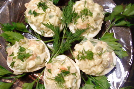Салат оливье с лососем