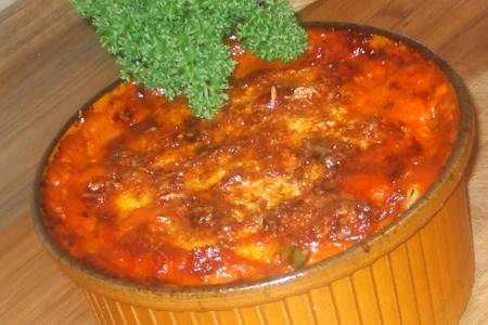 Фото к рецепту: Запеканка макаронная с фаршем и овощами