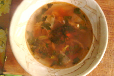 Фото к рецепту: Суп с кальмаром "я ху(д)ею!!"
