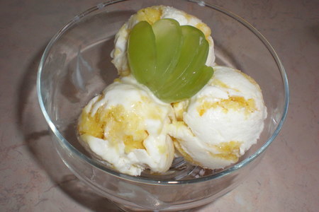 Фото к рецепту: Творожное мороженое с апельсиновой прослойкой