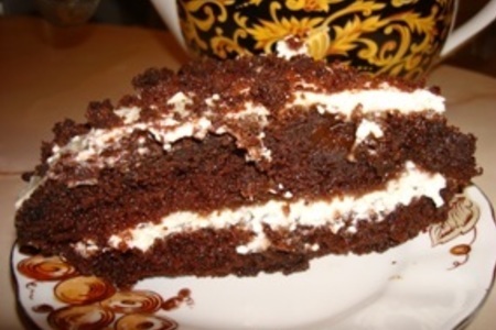 Фото к рецепту: Торт "шоколад на кипятке"