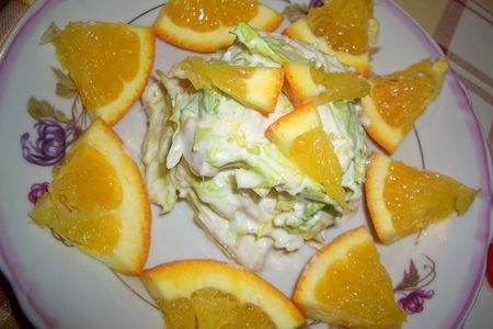 Фото к рецепту: Куриный салат с апельсинами