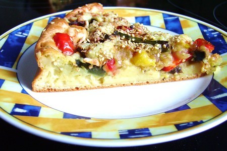 Фото к рецепту: Пирог заливной с овощами "mediterrane"