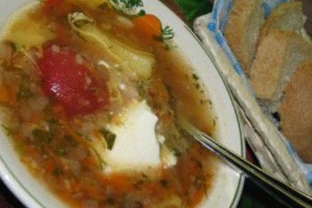 Фото к рецепту: Суп с томатами в собственном соку