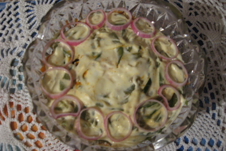 Фото к рецепту: Салат левый берег(с жаренными огурцами)