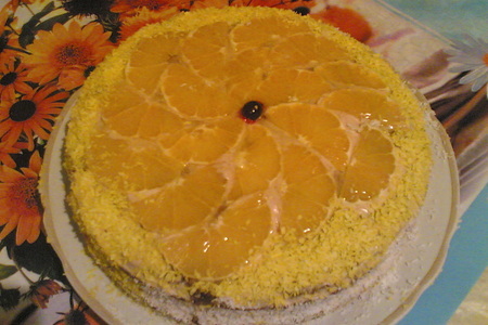 Торт  с абрикосами и апельсинами