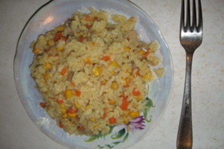 Фото к рецепту: Рис постный с овощами и грибами