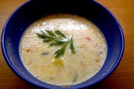 Фото к рецепту: Суп из плавленных сырков