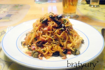 Фото к рецепту: Паста (спагетти, спагеттини) без варки