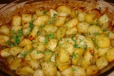Фото к рецепту: Картофель, запеченный с медом.