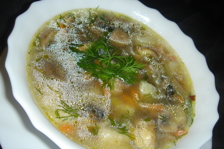 Фото к рецепту: Суп грибной с галушками (постный)