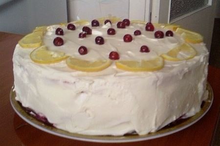 Фото к рецепту: Торт "роман лимона с клюквой"