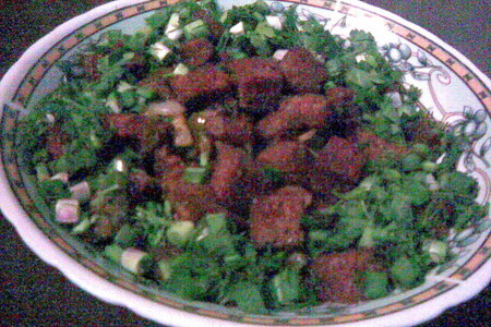 Фото к рецепту: Теплый крестьянский салат