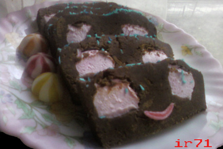 Фото к рецепту: Шоколадний террин с маршмелоу