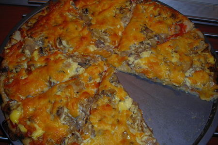 Фото к рецепту: Грибная пицца