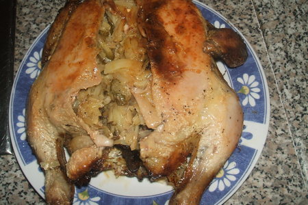 Фото к рецепту: Фаршированная курица "вкусная  штучка"