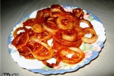 Фото к рецепту: Луковые кольца в томатном кляре