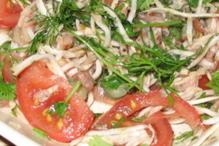 Фото к рецепту: Салат из корневого сельдерея с анчоусами