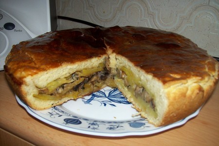 Фото к рецепту: Пирог картофельно-грибной